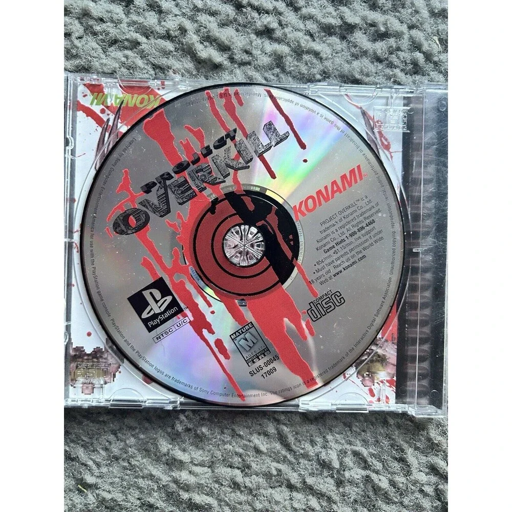 PlayStation Game Project Overkill Sony Ps1 Vintage 1996 NO MANUAL Shooter
